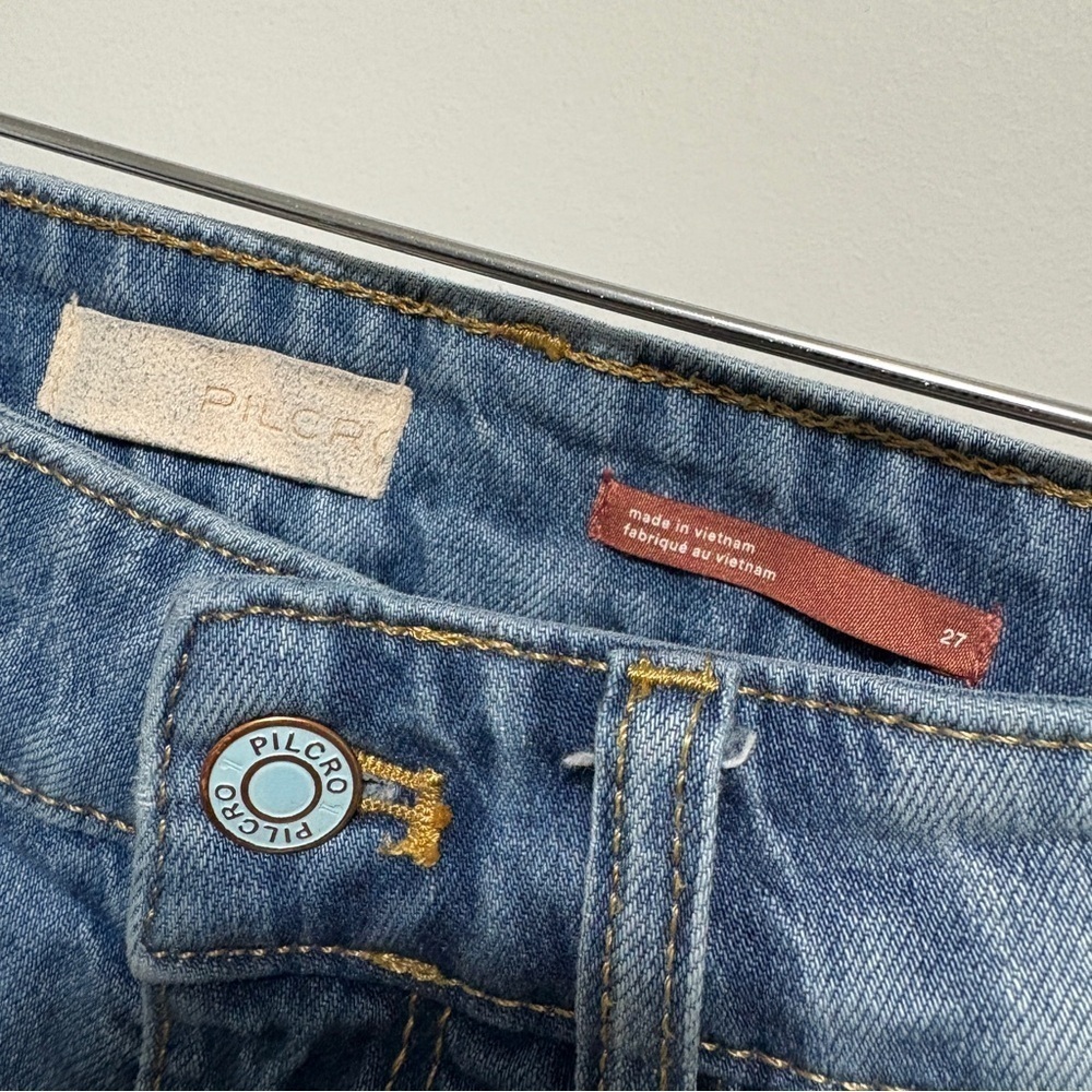 Anthropologie Pilcro Jeans Womens 27 (Actual 30x28) Wide Leg Skater Snap Button - Picture 12 of 14